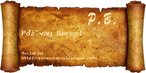 Pávay Bercel névjegykártya